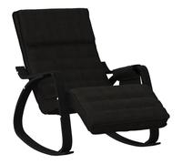 vidaXL Silla Mecedora de Tela Negro