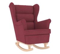 Vidaxl silla mecedora de tela rojo vino tinto 74x90x102 cm