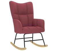 vidaXL Silla Mecedora de Tela Rojo Vino Tinto, Silla, Silla Relajante, Silla de Relax, Silla de salón, Mecedora, Silla de Tela, Mecedora de Tela