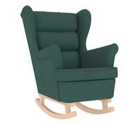 vidaXL Silla Mecedora de Tela Verde Oscuro 74x90x102 cm, Silla, sillón de salón, Silla de Relax, sillón, Asiento de salón, Mecedora, Silla de Relax