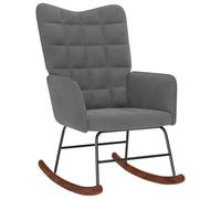 vidaXL Silla Mecedora de Terciopelo Gris Oscuro