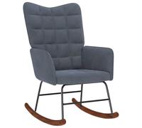 vidaXL Silla Mecedora de Terciopelo Gris Oscuro, Silla, sillón de salón, sillón mecedor, sillón, sillón Relax, sillón Relax, sillón de Terciopelo