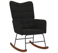 vidaXL Silla Mecedora de Terciopelo Negro, Silla, sillón de salón, sillón mecedor, sillón, sillón de Relax, sillón Relax, sillón de Terciopelo