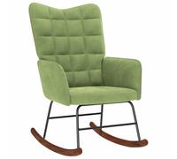 vidaXL Silla Mecedora de Terciopelo Verde Claro