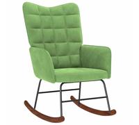 vidaXL Silla Mecedora de Terciopelo Verde Claro, Silla, sillón de salón, sillón mecedor, sillón, sillón de Relax, sillón Relax, sillón de Terciopelo