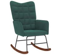 vidaXL Silla mecedora de terciopelo verde oscuro
