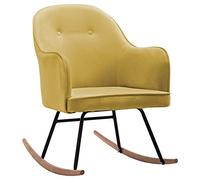 vidaXL Silla Mecedora Jardín Patio Exterior Hogar Salón Comedor Habitación Porche Balancín Acholchada Estable Suave de Terciopelo Amarillo Mostaza