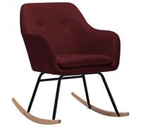 vidaXL Silla Mecedora Patio Jardín Exterior Hogar Salón Comedor Habitación Porche Balancín Acholchada Suave Tapizada Estable de Tela Vino Tinto