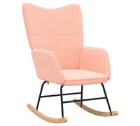 vidaXL Silla Mecedora Rosa de Terciopelo Diseño Ergonómico, Tapicería Transpirable y Movimiento Suave para Sala de Estar o Guardería, Rincón Cómodo, Silla Tapizada de Terciopelo, Comodidad Moderna
