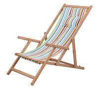 vidaXL Silla Playa Plegable Tela Multicolor Asiento Piscina Terraza Exterior
