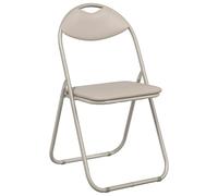 vidaXL Silla Plegable 8 pcs Arena 48 x 43,5 x 81 cm Cuero sintético, Silla compacta, Moderna y portátil, Ideal para Comedor, Aula, Sala, Liviana, Resistente y Flexible