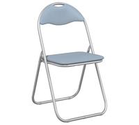 vidaXL Silla Plegable 8 pcs Gris 48 x 43,5 x 81 cm Cuero sintético, Silla de Comedor Plegable, Moderna de Cuero sintético, Asiento Acolchado cómodo, práctica y Ahorra Espacio