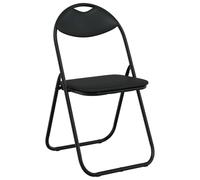 vidaXL Silla Plegable 8 pcs Negro 48 x 43,5 x 81 cm Cuero sintético, Silla compacta, Moderna y portátil, Ideal para Comedor, Aula, Sala, Liviana, Resistente y Flexible
