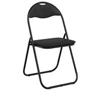 vidaXL Silla Plegable 8 pcs Negro 48 x 43,5 x 81 cm Cuero sintético, Silla de Comedor Plegable, Moderna de Cuero sintético, Asiento Acolchado cómodo, práctica y Ahorra Espacio