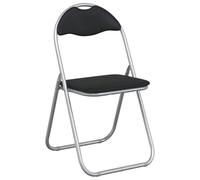 vidaXL Silla Plegable 8 pcs Negro y Gris 48 x 43,5 x 81 cm, Silla de Comedor Plegable, Moderna de Cuero sintético, Asiento Acolchado cómodo, práctica y Ahorra Espacio