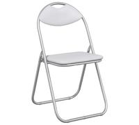 vidaXL Silla Plegable 8 pcs y Gris 48 x 43,5 x 81 cm Cuero sintético, Silla compacta, Moderna y portátil, Ideal para Comedor, Aula, Sala, Liviana, Resistente y Flexible