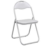 vidaXL Silla Plegable 8 pcs y Gris 48 x 43,5 x 81 cm Cuero sintético, Silla de Comedor Plegable, Moderna de Cuero sintético, Asiento Acolchado cómodo, práctica y Ahorra Espacio
