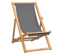vidaXL Silla Plegable de Playa Madera Mueble para Exterior Patio Jardín Terraza Plegable Silla de Balcón Playa Camping Gris