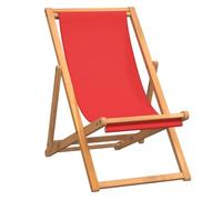 vidaXL Silla Plegable de Playa Madera Mueble para Exterior Patio Jardín Terraza Plegable Silla de Balcón Playa Camping Roja