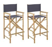 vidaXL Silla plegable para directores, 2 unidades, natural, 58 x 48 x 115 cm, bambú, moderna, plegable, silla de registro de bambú, elegante y portátil, ahorra espacio para interiores y exteriores