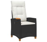 vidaXL Silla reclinable con Bandeja para té con cojín 62 x 64 x 112 cm, Recliner Moderno para jardín, Respaldo Ajustable, Silla cómoda, Mueble de Rattan para Exteriores, Relax en el Patio