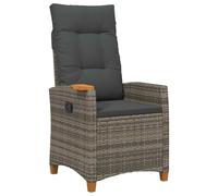 vidaXL Silla reclinable con Bandeja para té con cojín 62 x 64 x 112 cm, Recliner Moderno para jardín, Respaldo Ajustable, Silla cómoda, Mueble de Rattan para Exteriores, Relax en el Patio