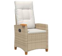 vidaXL Silla reclinable con Bandeja para té con cojín 62 x 64 x 112 cm, Recliner Moderno para jardín, Respaldo Ajustable, Silla cómoda, Mueble de Rattan para Exteriores, Relax en el Patio