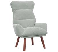 vidaXL Silla Relajante Terciopelo Gris Claro Sillón Ergonómico con Cojín Acolchado y Apoyabrazos Acolchados Sala de Estar Áreas de Lectura Asiento Cómodo Moderno Estiloso Interior Acol