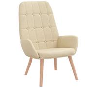 vidaXL Silla Relax color crema de tela, silla de salón, tumbona, asiento, silla de tela, silla relax de tela