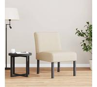 vidaXL Silla Tapizada, de Respaldo , Sillón Sofá Auxiliar de Descanso, Silla Decorativa para Salón Dormitorio, Tela Crema