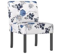vidaXL Silla tapizada de Tela con Estampado de Flores Azul