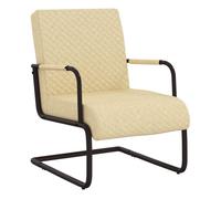 Vidaxl silla voladiza cuero sintético crema