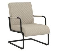 Vidaxl silla voladiza cuero sintético gris claro