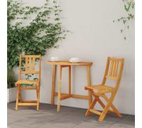 vidaXL Juego de 2 sillas de jardín Plegables de Madera de eucalipto, Exteriores. Tienen un Acabado Natural y un diseño clásico, Ideales para el Patio, el balcón o la terraza. Son resi