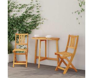 vidaXL Sillas Bistro de Exterior 2 pcs Madera de Acacia Sólida, Sillas de exteriores, plegables y rústicas, mobiliario de jardín, set de salón de acacia