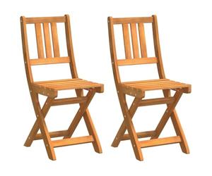 vidaXL Sillas Bistro de Exterior 2 uds. Madera de Acacia Sólida | Se pliega y se guarda fácil, Diseño atemporal que se ve genial, Hechas de madera de eucalipto maciza para que duren