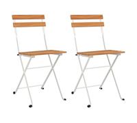 Vidaxl sillas cafetería plegables 2 uds acero y madera maciza acacia