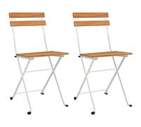 vidaXL Sillas cafetería Plegables 2 uds Acero y Madera Maciza Acacia