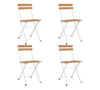 Sillas cafetería plegables 4 uds acero y madera maciza acacia