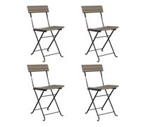Vidaxl sillas cafetería plegables 4 uds acero y ratán sintético gris