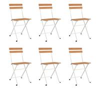 Vidaxl sillas cafetería plegables 6 uds acero y madera maciza acacia