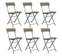 Vidaxl sillas cafetería plegables 6 uds acero y ratán sintético gris