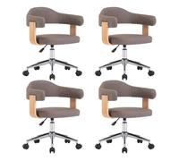 Vidaxl sillas comedor giratorias 4 uds madera curvada tela gris taupe