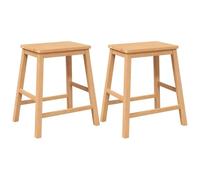 vidaXL Sillas de Bar 2 uds Madera Maciza Caucho, Taburete de Cocina, Silla de Bar, Taburete de Barra de Cocina, Taburete de Bar, Silla de Restaurante