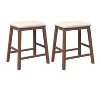 vidaXL Sillas de Bar con Cojines 2 uds Madera Maciza marrón Caucho
