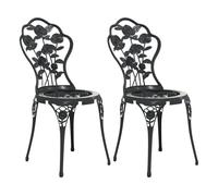 Vidaxl sillas de bistró 2 unidades aluminio fundido negro