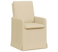 vidaXL Sillas de Comedor 2 pcs Crema 57 x 67 x 98 cm Tela, Silla de Comedor, diseño Moderno ergonómico con Ruedas, Asiento cómodo para Cocina y cenas Familiares