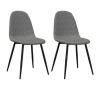 vidaXL Sillas de Comedor 2 uds, Sillas de Cocina con Respaldo, Asientos Auxiliares de Oficina, Juego de Sillas para Salón, Terciopelo Gris Claro