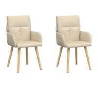 vidaXL Sillas de Comedor 2 uds. Tela Crema 60 x 56 x 96 cm