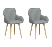 vidaXL Sillas de Comedor 2 uds. Tela Gris Claro 56,5 x 50 x 87,5 cm